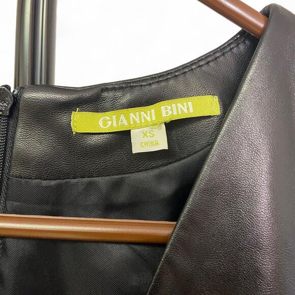Gianni Bini black leather mini dress size XS - Picture 7 of 9